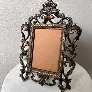 Antique Ornate Bronze Photo Frame